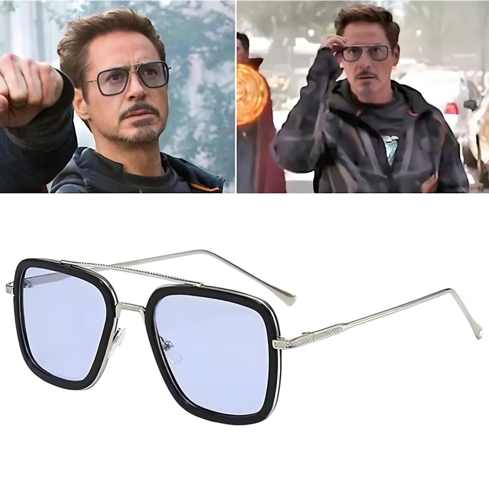 High Quality Iron Man Tony Stark Fishing Sunglasses Square Outdoor Sport Fishin